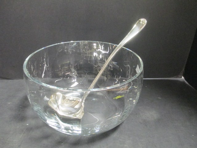Crystal Punch Bowl w/Gorham Silverplate Ladle (1 of 10)