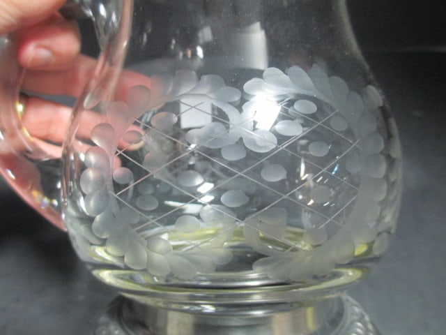 German Style Glass Stein w/Pewter Lid - 5