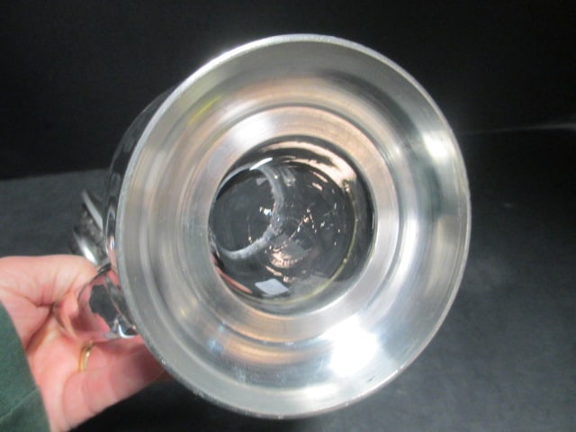 German Style Glass Stein w/Pewter Lid - 6