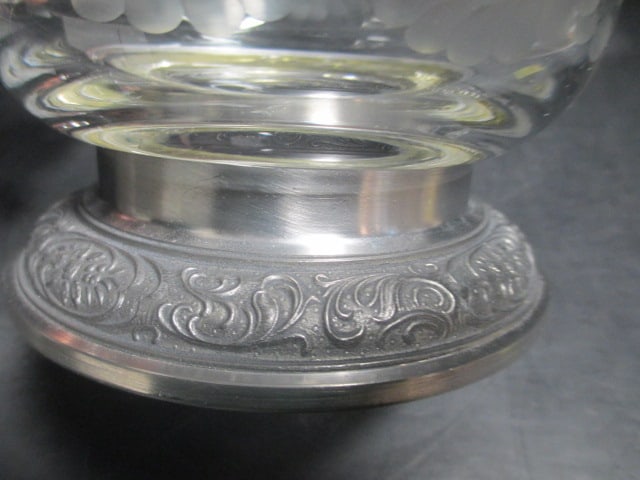 German Style Glass Stein w/Pewter Lid - 7