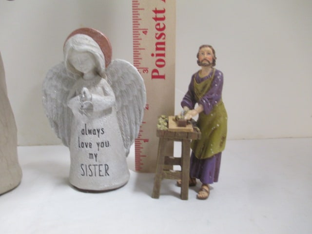 Willow Tree Welcoming Angel 8 1/2", Pottery Woman Figure 9", - 2