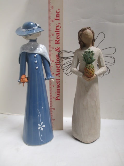 Willow Tree Welcoming Angel 8 1/2", Pottery Woman Figure 9", - 3