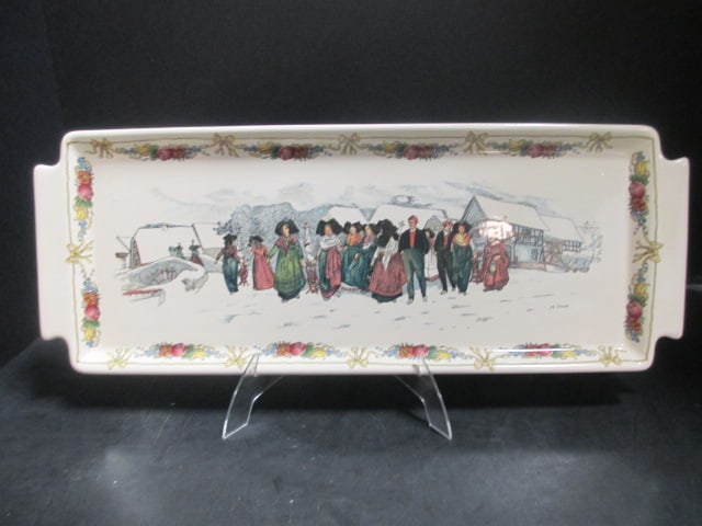 Sarreguemines Obernei Sandwich Tray (16 1/2" x 6 1/2"): Henri Loux-Artist 