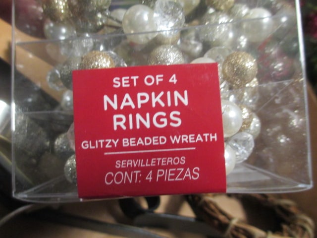 Christmas Grouping-Holly & Ribbons (2) Cups, Candle Rings, - 4