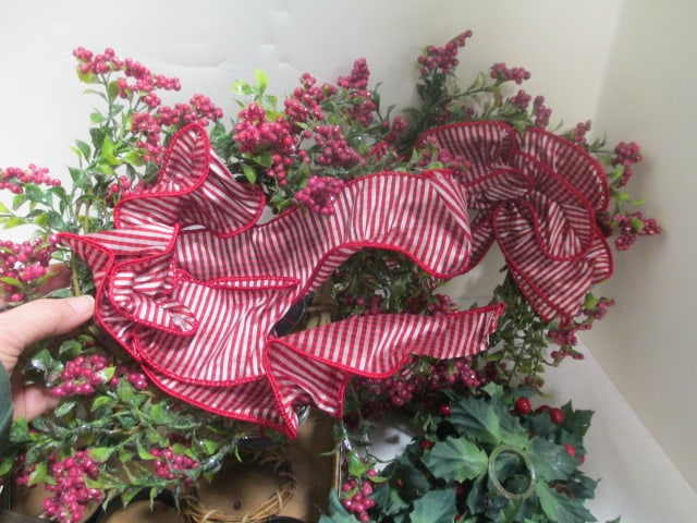 Christmas Grouping-Holly & Ribbons (2) Cups, Candle Rings, - 6