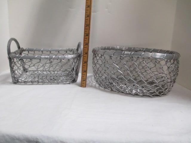 2 Wire Baskets & Misc. Serving Utensils - 6