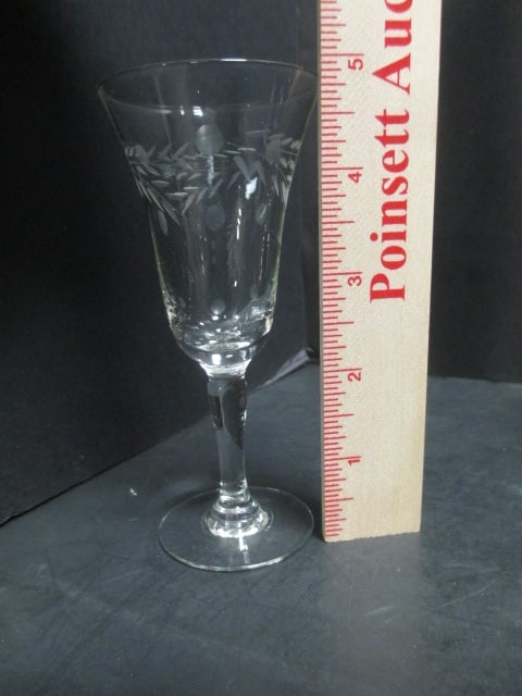 Crystal Etched Cordial Stems (Lot of 7) - 3