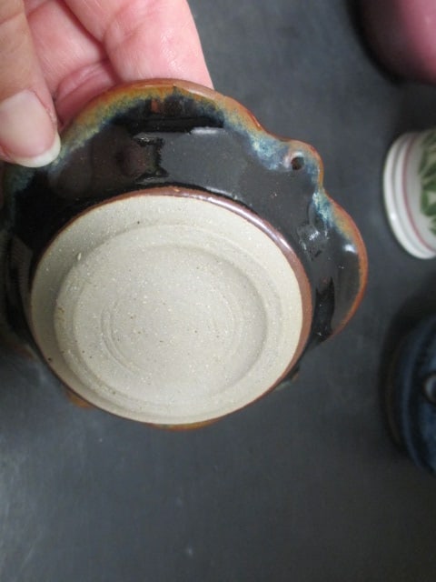 Pottery Grouping-2 Vases, Signed Candle Holder, 2 Trinket Dishes - 5