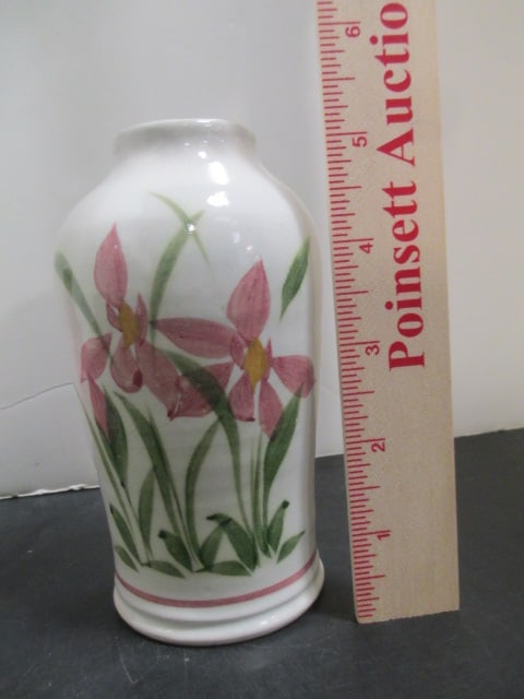 Pottery Grouping-2 Vases, Signed Candle Holder, 2 Trinket Dishes - 8