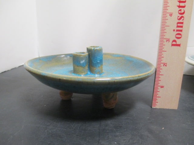 Ikebana Pottery Flower Frog Bowls (Lot of 2) - 2