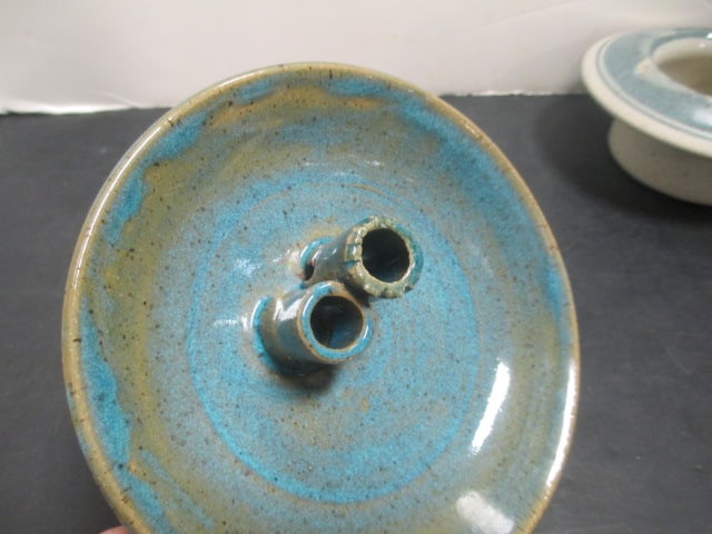 Ikebana Pottery Flower Frog Bowls (Lot of 2) - 3