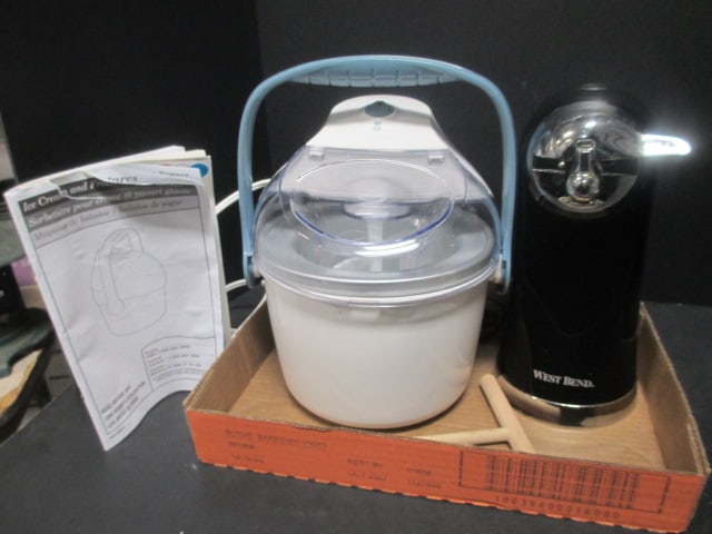 Hamilton Beach Ice Cream/Yogurt Maker & Westbend Can Opener: .