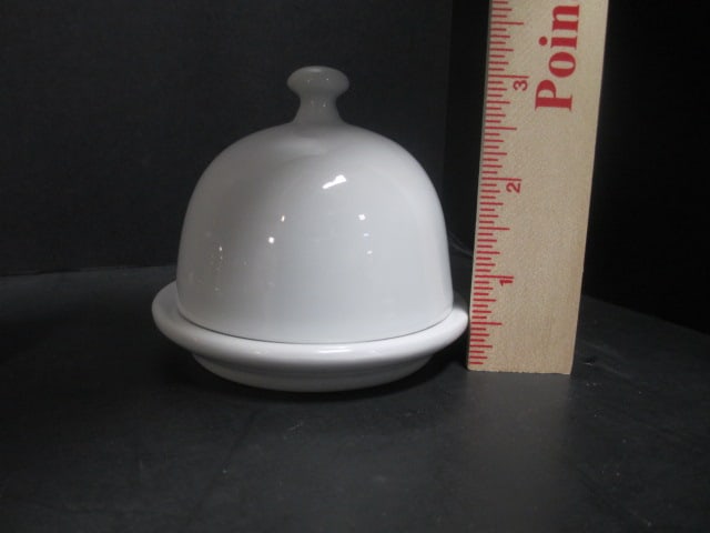 Fan Shaped Appetizer Plates (4), Silverplate Butter Cloches, - 14