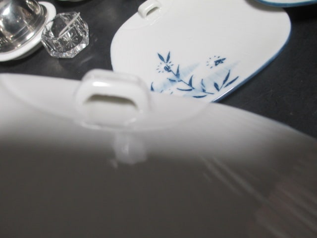 Fan Shaped Appetizer Plates (4), Silverplate Butter Cloches, - 4