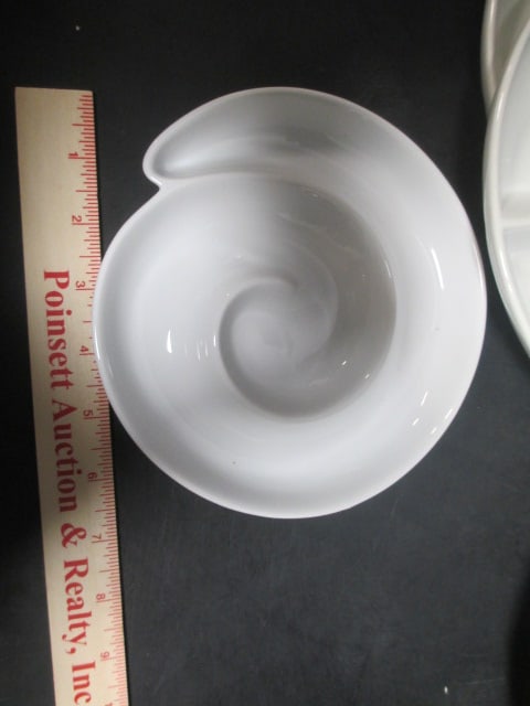 Fondue Plates (Lot of 4) 9", Appetizer Swirl Dish, etc. - 2