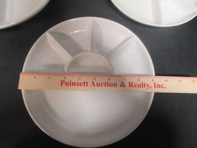 Fondue Plates (Lot of 4) 9", Appetizer Swirl Dish, etc. - 7