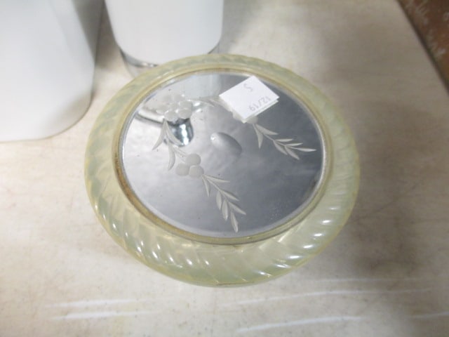 White Ceramic Kleenex Holder & Soap Dispenser, & - 4