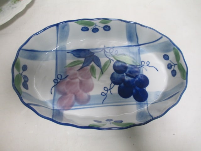 Metal Roses, German Plate & Bowl, Casserole Dish, etc. - 4