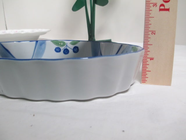 Metal Roses, German Plate & Bowl, Casserole Dish, etc. - 6