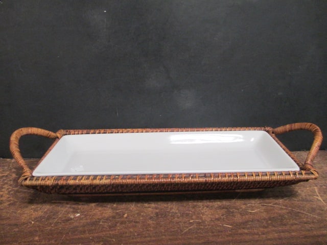 Pampered Chef Platter in basket: 20 x 7 1/2 