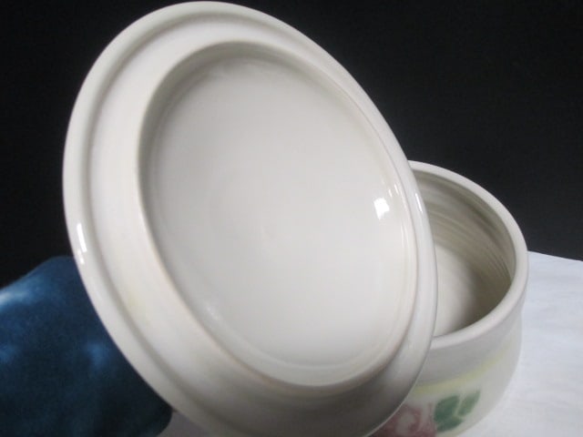 Signed Pottery Lidded Serving Bowl - 3