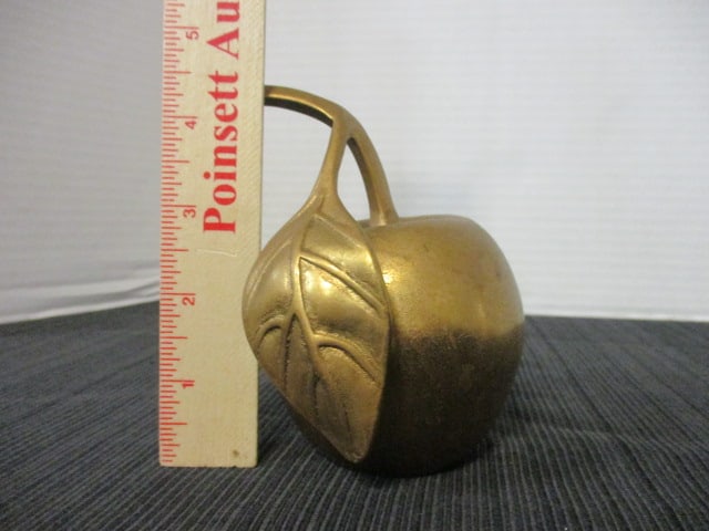 Vintage Brass Apple Bell - 8