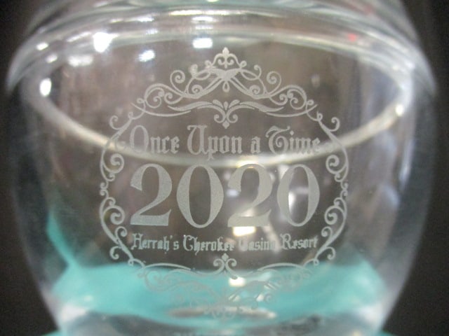 Tiffany & Co. Crystal Apple Container - Etched "Harrah's Cherokee Casino 2020" - 2
