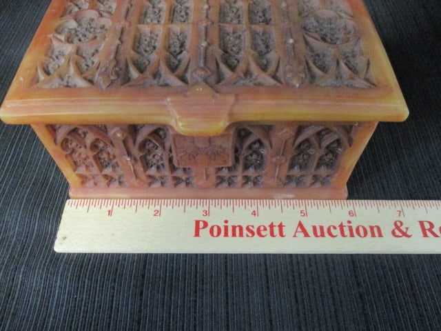 Vintage Incolay Stone Lidded Box - 10