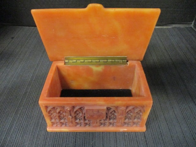 Vintage Incolay Stone Lidded Box - 2