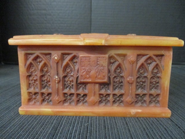 Vintage Incolay Stone Lidded Box - 3