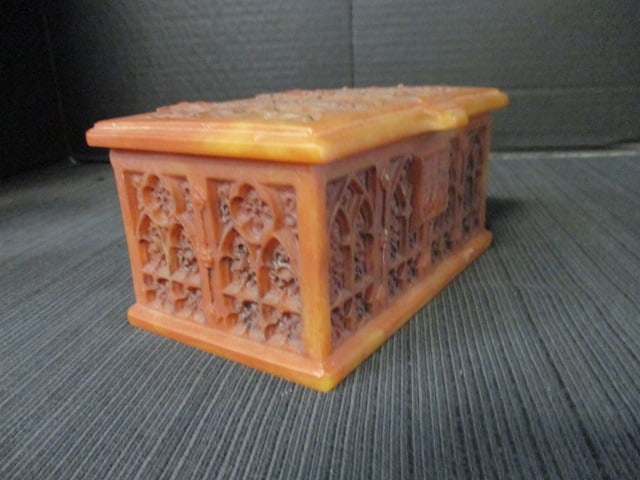 Vintage Incolay Stone Lidded Box - 5