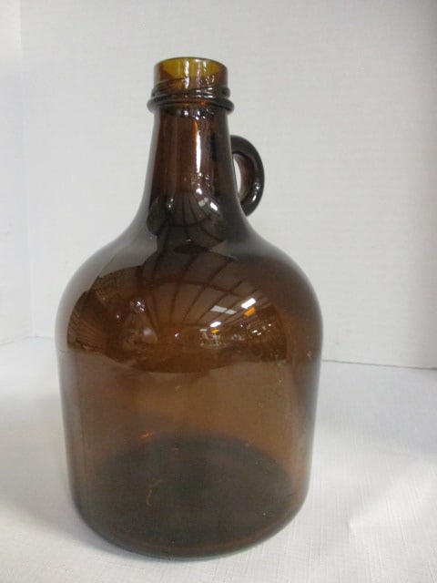 Vintage 1-Gallon Amber Brown Glass Jug - 2