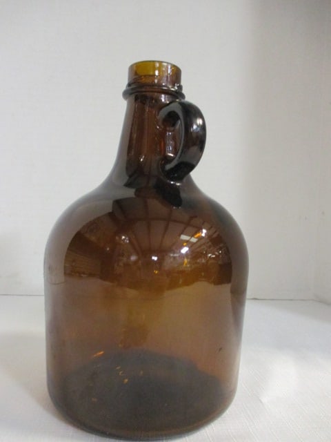 Vintage 1-Gallon Amber Brown Glass Jug - 3