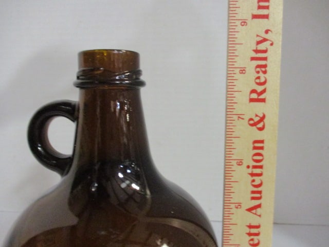 Vintage 1-Gallon Amber Brown Glass Jug - 6