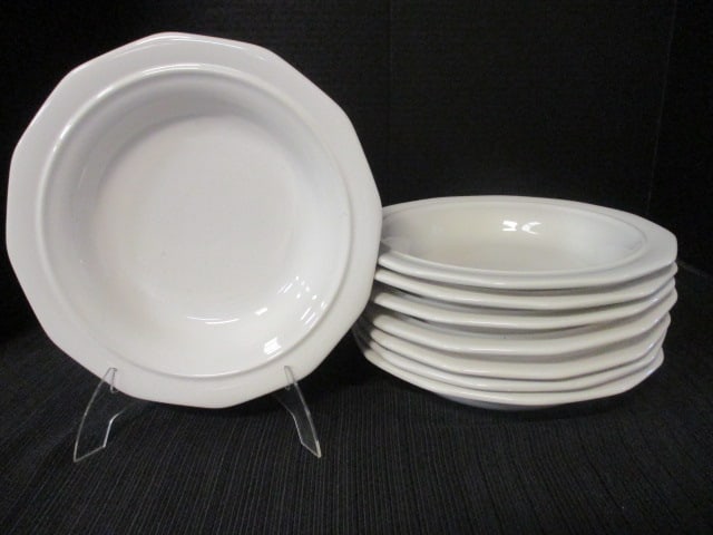 8 Pfaltzgraff "Heritage White" Scalloped Edge Bowls: 8 1/2" each 