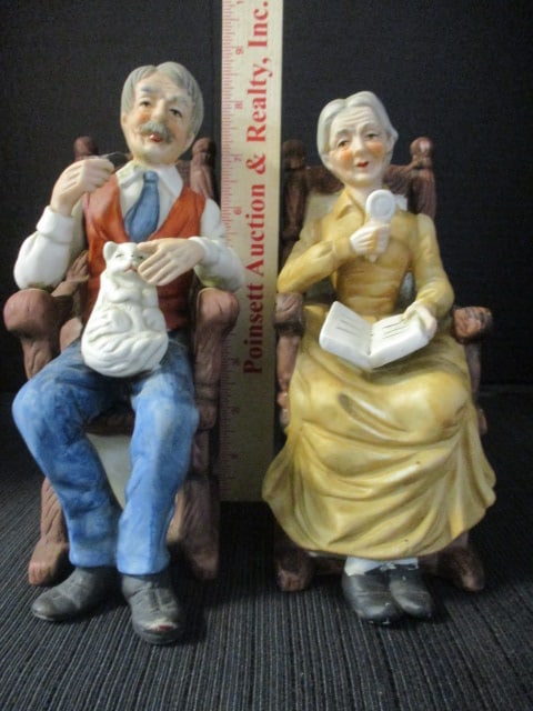 2 JJ Fine Quality Limited Edition Ceramic Old Man and Old Lady on Rocking - 12