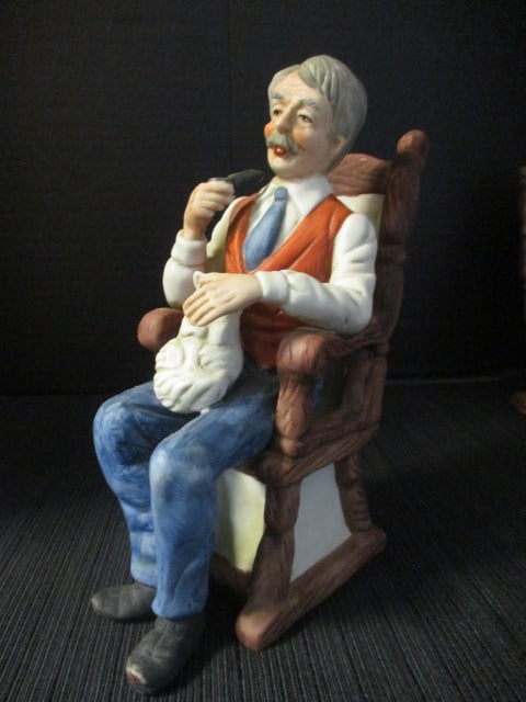 2 JJ Fine Quality Limited Edition Ceramic Old Man and Old Lady on Rocking - 8