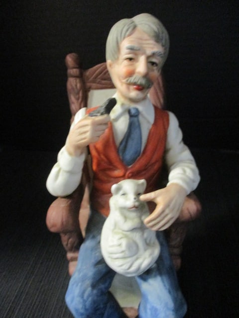 2 JJ Fine Quality Limited Edition Ceramic Old Man and Old Lady on Rocking - 9
