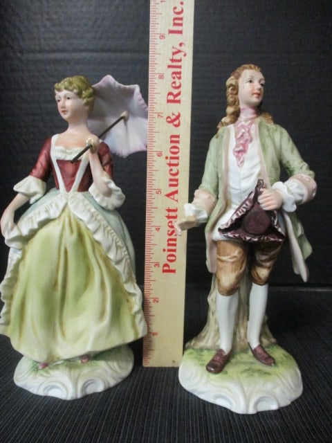 2 Vintage Lefton Colonial Couple Porcelain Figurines - KW565 - 20