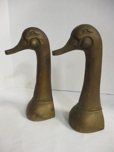 Pair of Vintage Brass Duck Bookends - 3