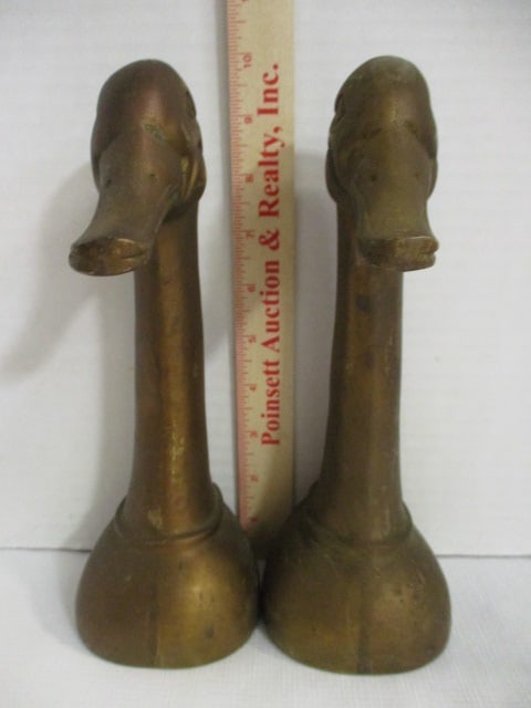 Pair of Vintage Brass Duck Bookends - 8