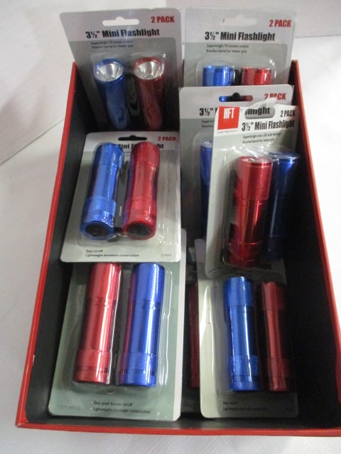 13 New Old Stock Double Pack Mini Flashlights: 3 1/2" each