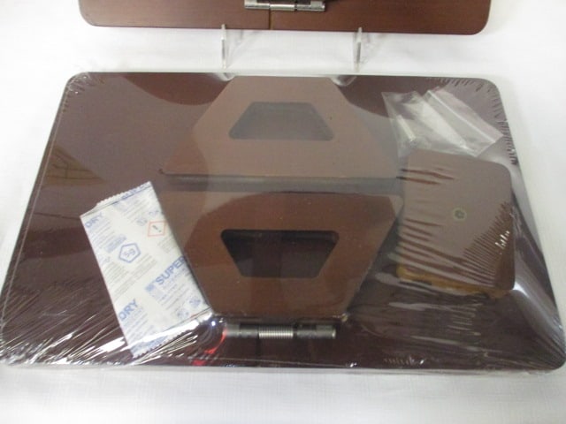 2 Wood Armchair Tray Tables - 1 is New in Plastic - 3