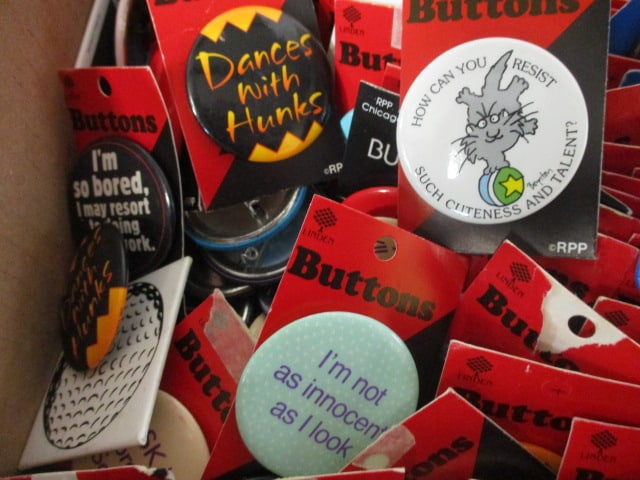Lot of 250+ New Old Stock Novelty Button Pins - 4