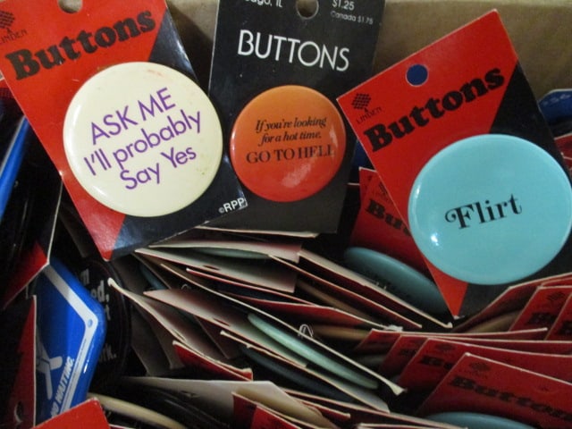Lot of 250+ New Old Stock Novelty Button Pins - 5