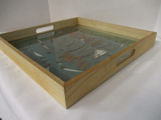 Decorative Wood "Home is Wherever I am with You" Tray - 6