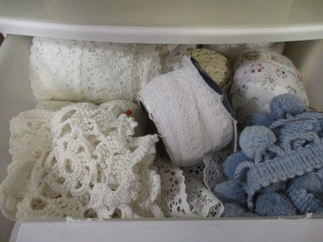 Vintage Sewing Lot - Wood Spool Thread in Mason Jars, Thread Rack in - 5