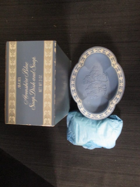 Lot of Vintage Avon Perfume, Candle Holders, Soap Dish with Soap, and - 10