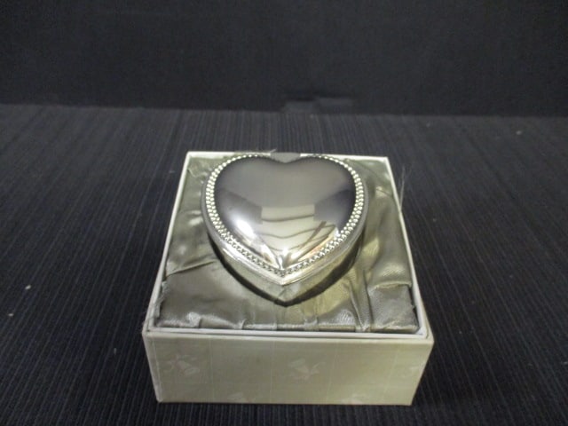 Vintage Beaded Evening Bag, Silverplated Heart Trinket Box, and Silverplated - 5