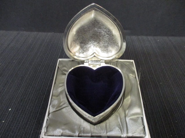 Vintage Beaded Evening Bag, Silverplated Heart Trinket Box, and Silverplated - 6